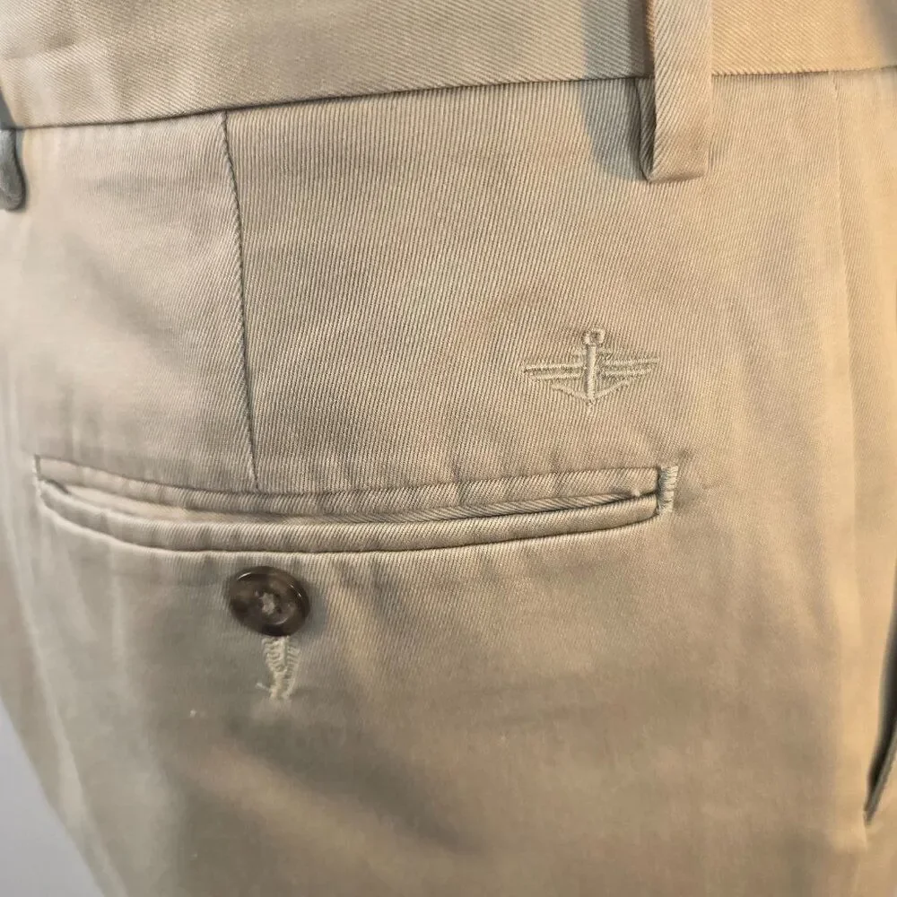 Dockers Pants Mens 34 x 32 Brown Khaki Straight Fit Cotton Chino Pants
